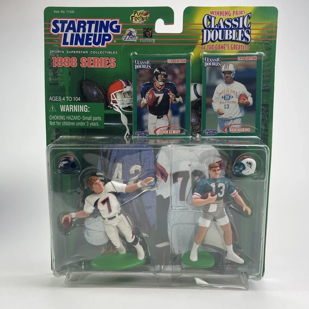 1998 NFL Starting Lineup Classic Doubles John Elway Dan Marino Kenner Figure